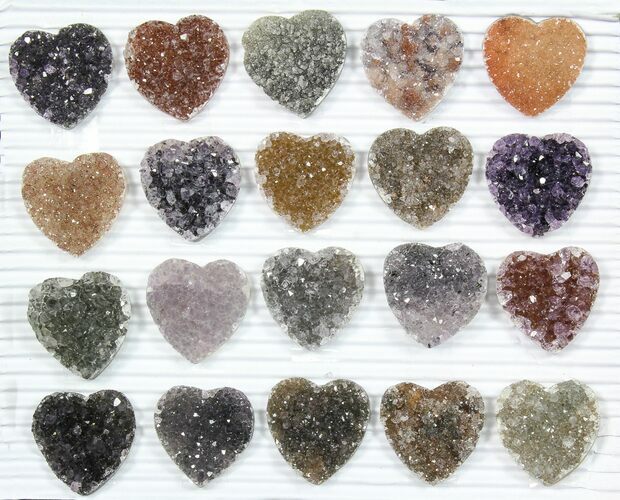 Lot: Druzy Amethyst/Quartz Heart Clusters ( Pieces) #84113